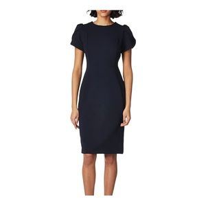 ✨HP✨ Calvin Klein Tulip Sleeve Sheath Dress Black Sz 6